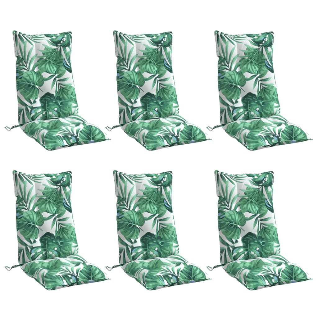 Almofadões p/ cadeira encosto alto 6 pcs tecido oxford folhas