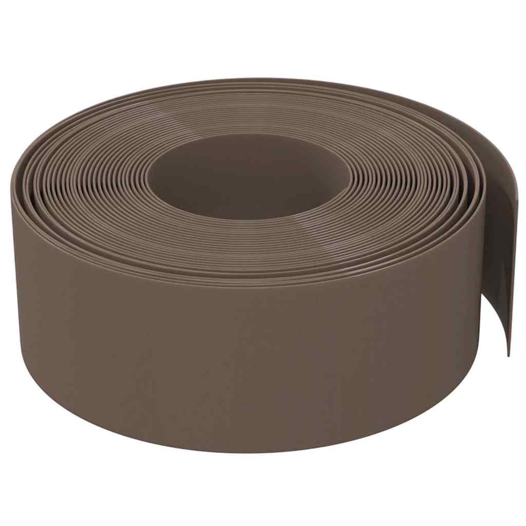 Bordas de jardim 5 pcs 10 m 20 cm polietileno castanho