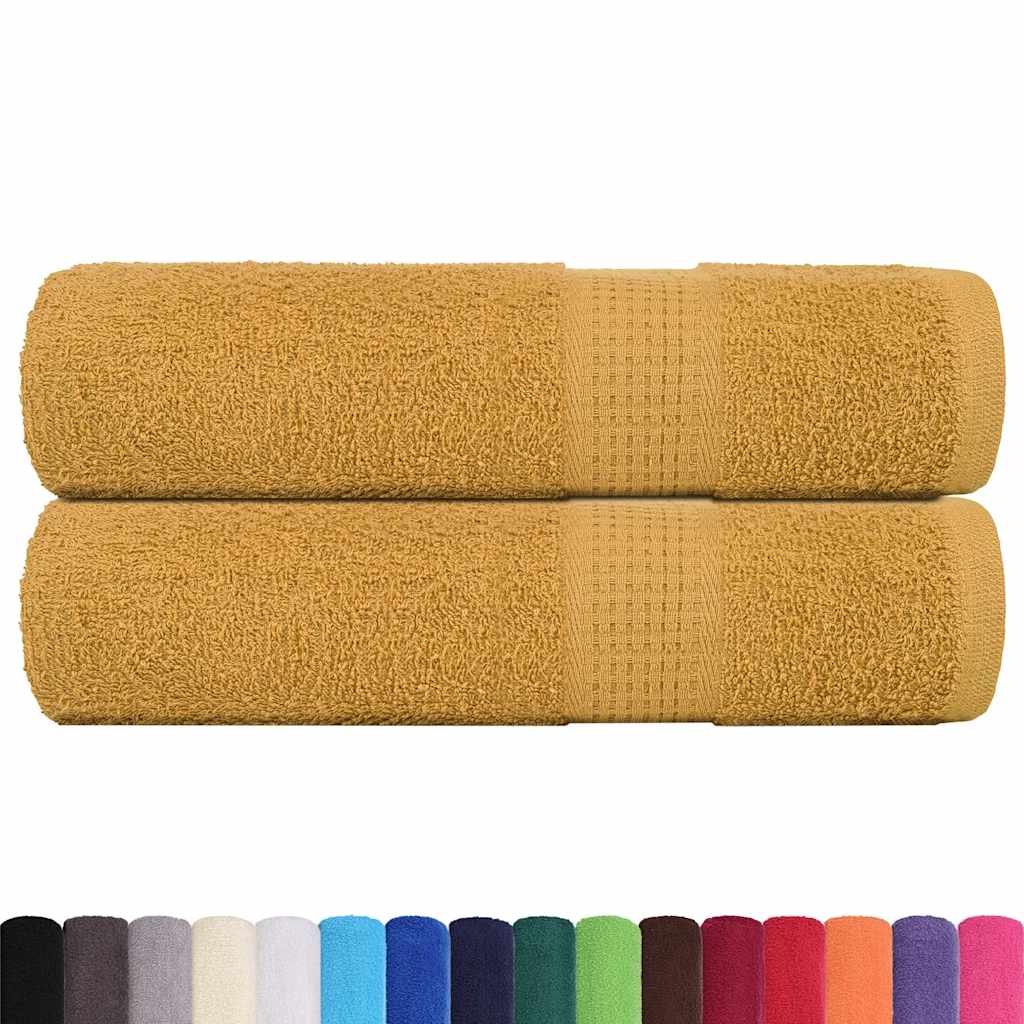 Toalhas de banho frogn 2pcs 70x140 cm 360 g/m² ouro