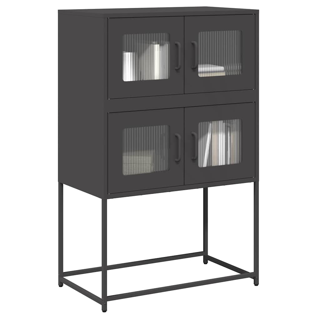Aparador alto 68x39x107 cm aço preto