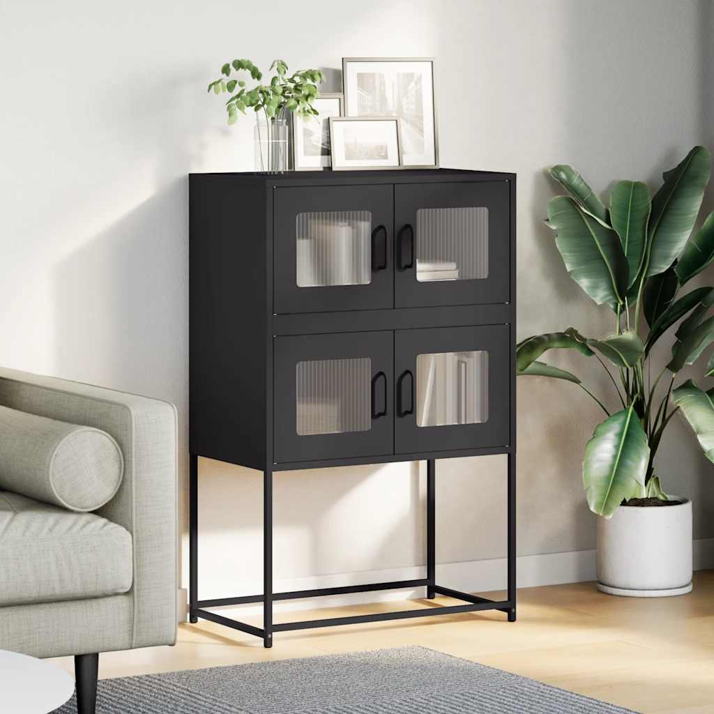 Aparador alto 68x39x107 cm aço preto