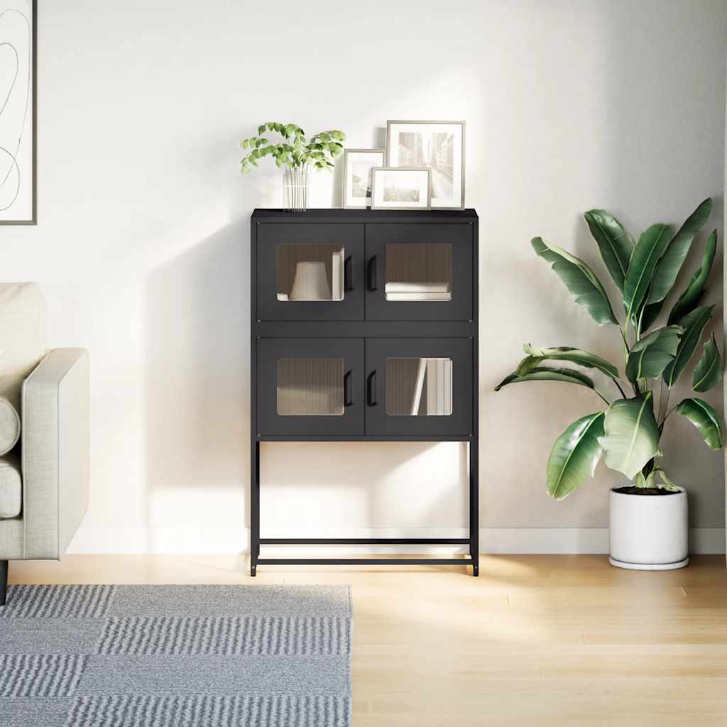 Aparador alto 68x39x107 cm aço preto