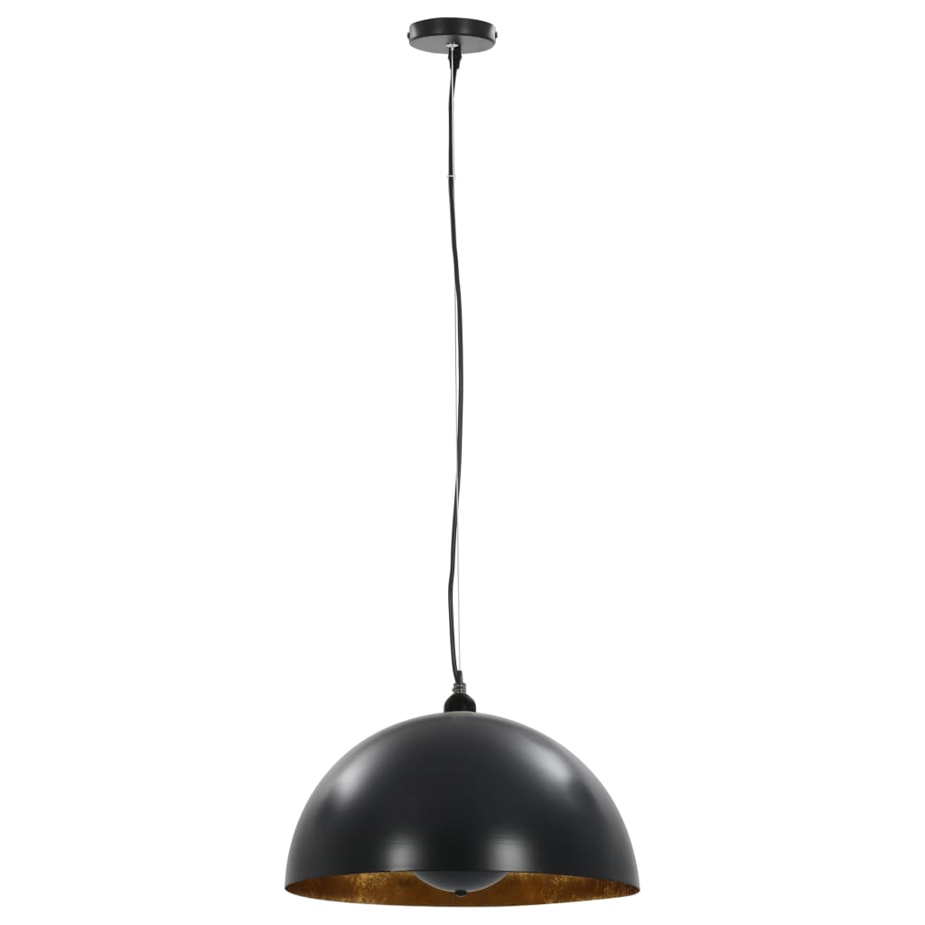 Candeeiros de teto 2 pcs semiesférico 40 cm e27 preto e dourado
