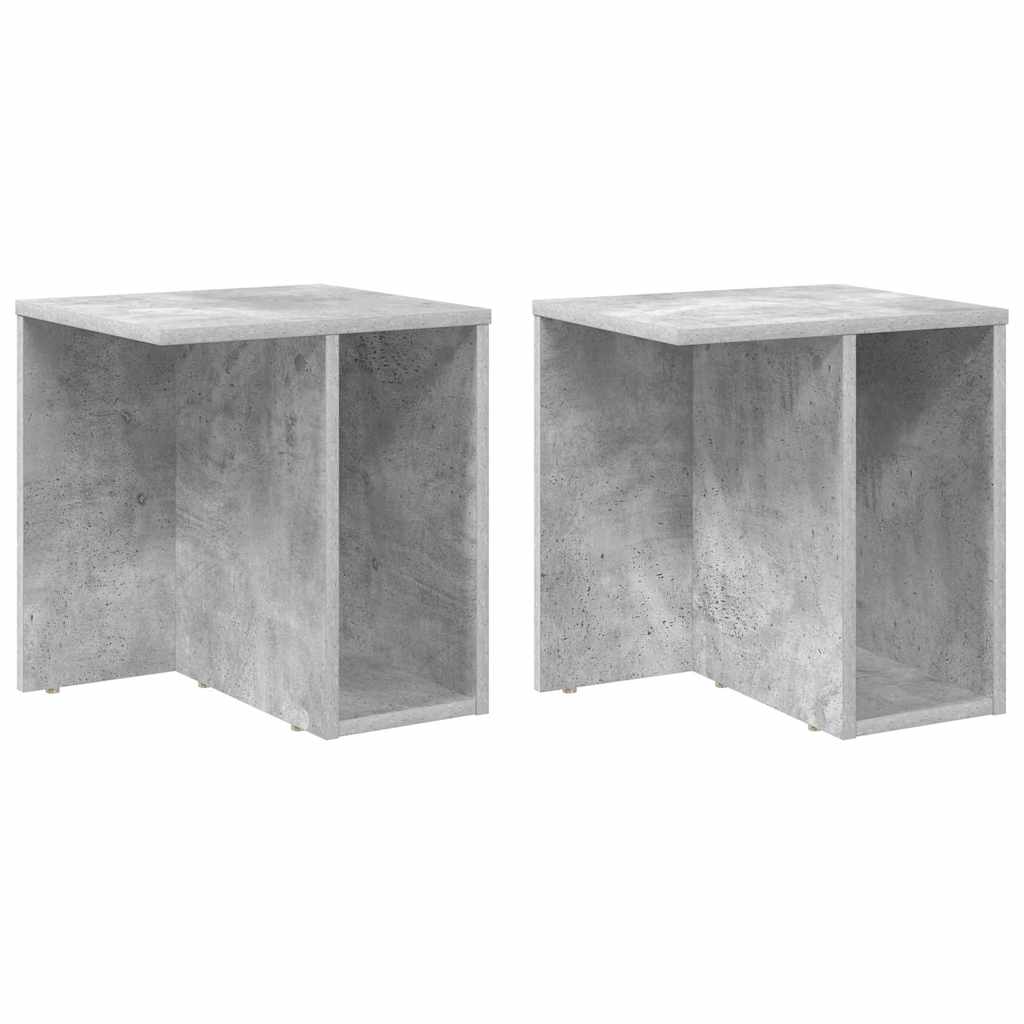 Mesa de apoio 2 unid. cinzento 37 x 32 x 40 cm
