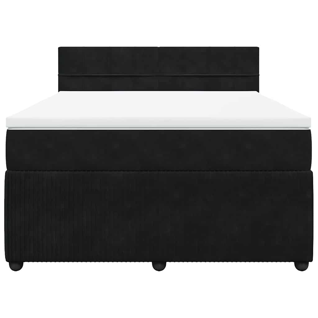 Cama com molas/colchão 160x200 cm veludo preto