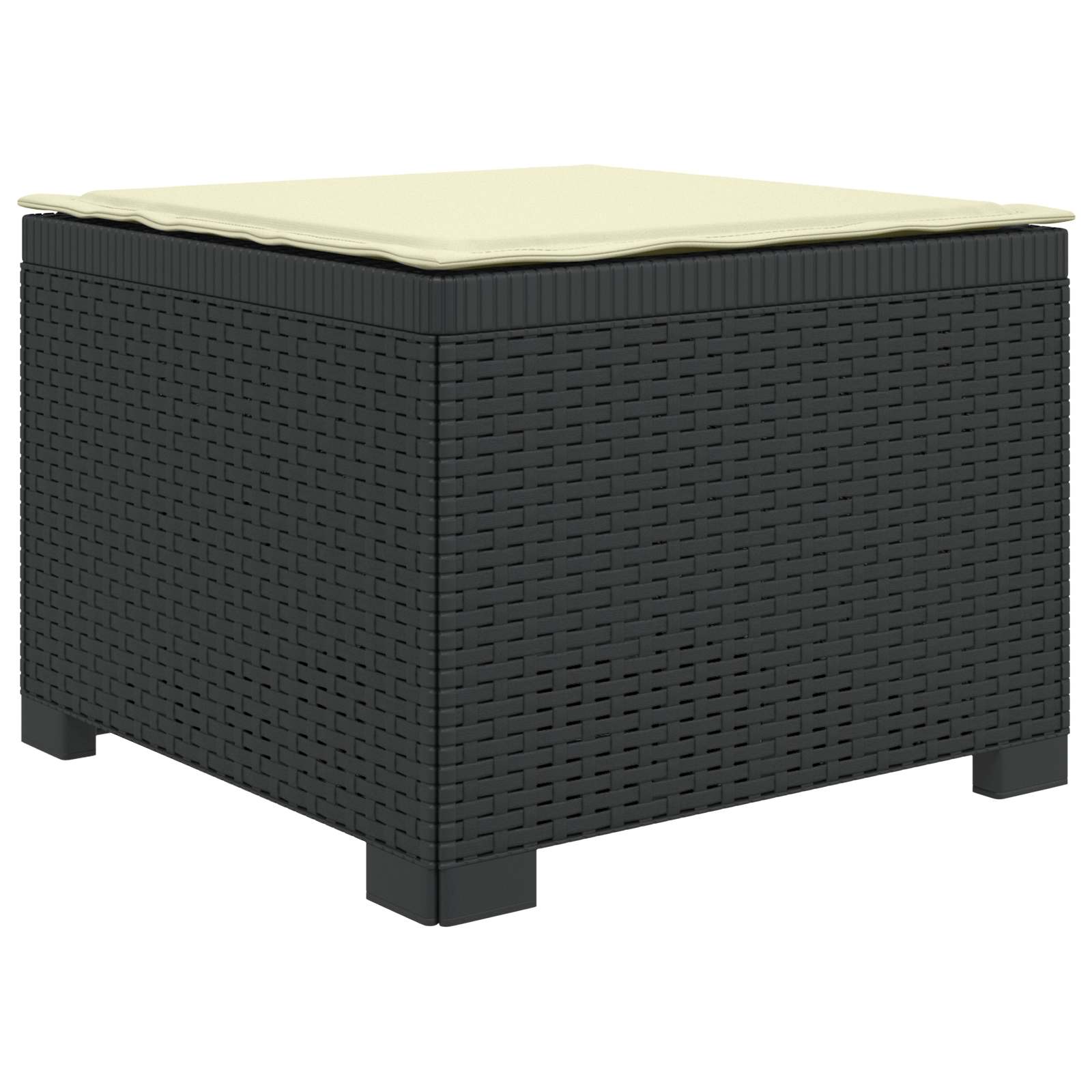 Sofá de jardim 1 lugar com almofada look rattan PP antracite