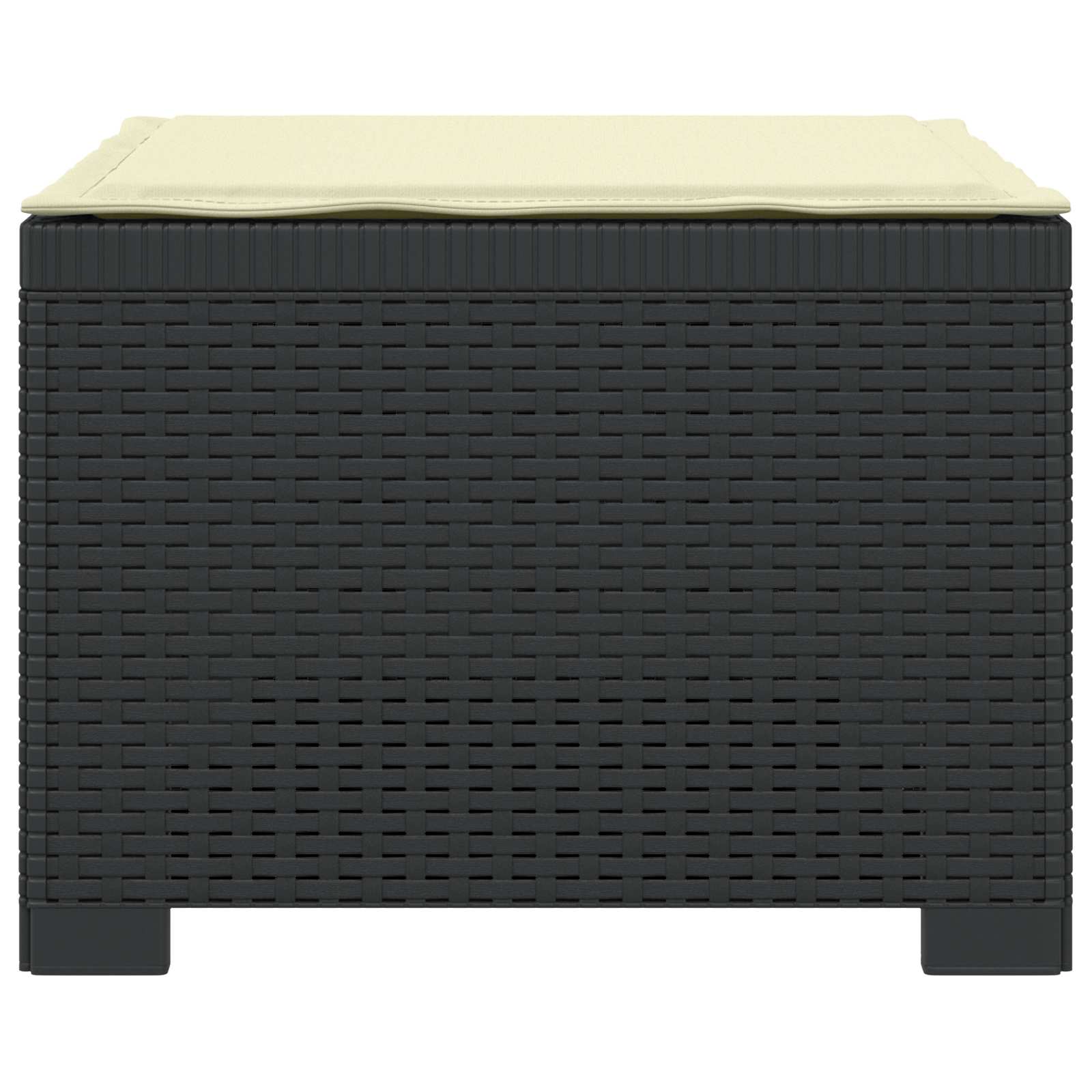 Sofá de jardim 1 lugar com almofada look rattan PP antracite