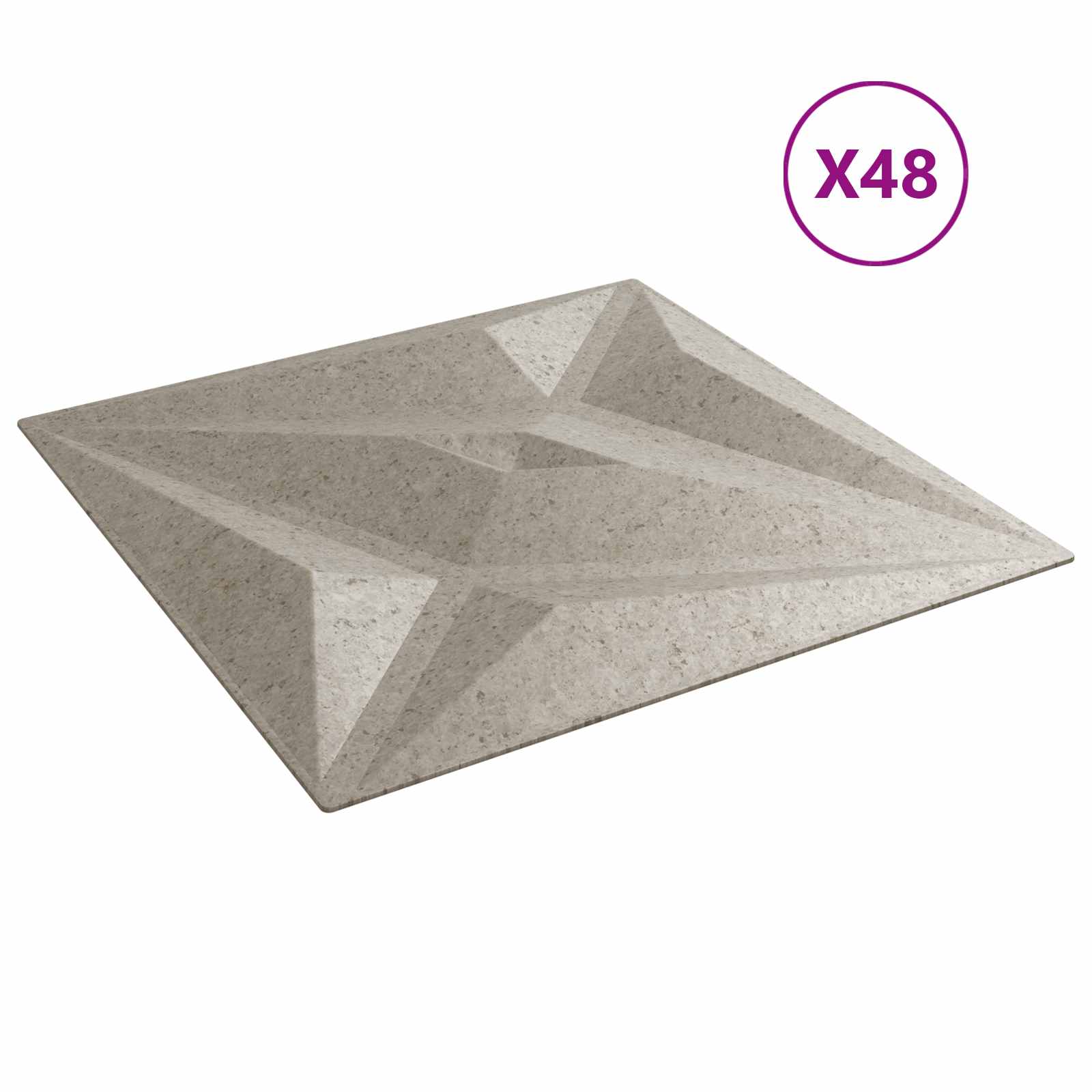 Painéis de parede 48 unid. 50 x 50 cm beton estrela espuma xps