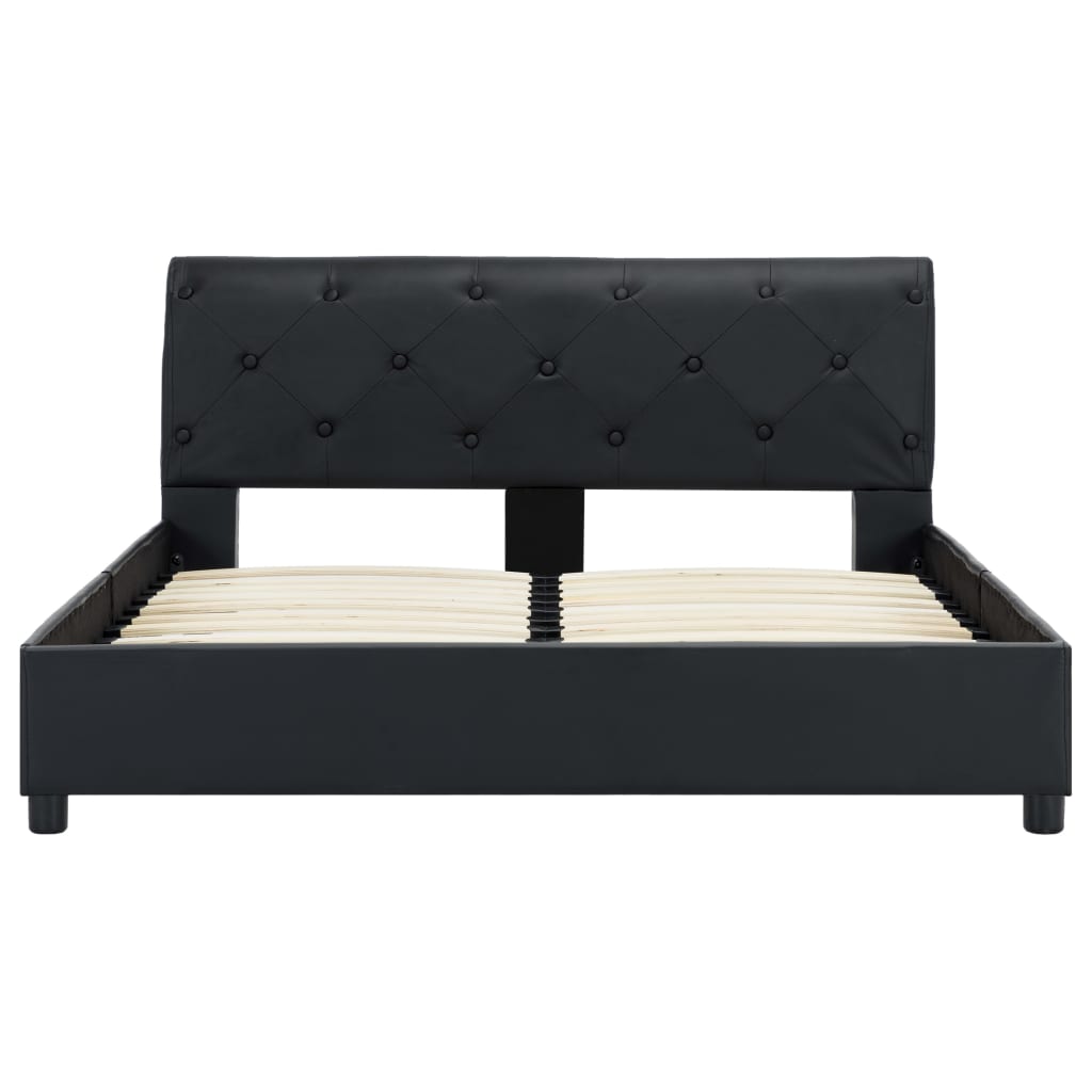 Estrutura de cama 120x200 cm couro artificial preto