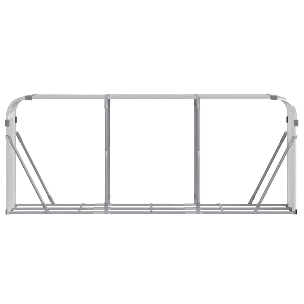 Suporte de lenha 234x45x100 cm aço galvanizado prateado