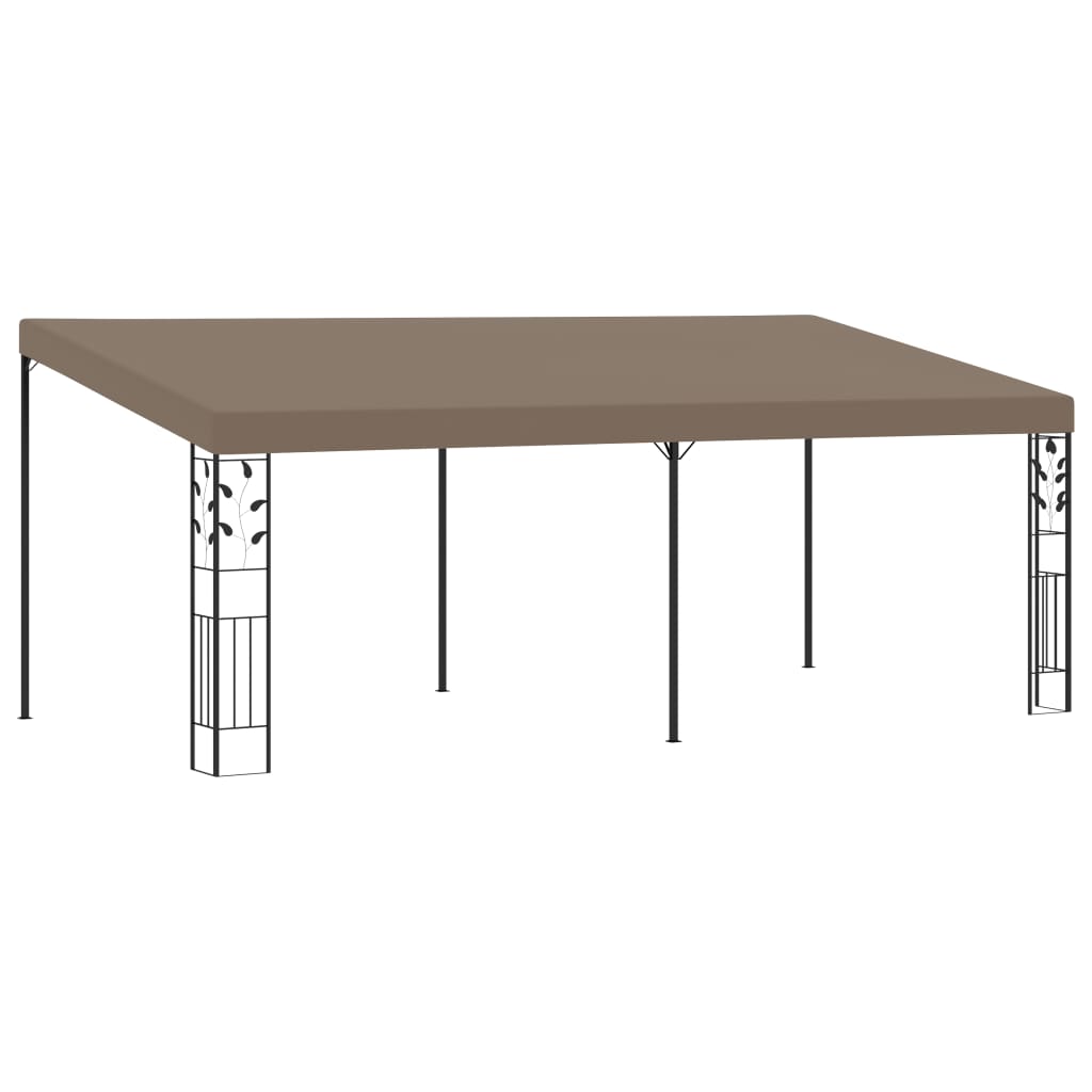 Gazebo de parede 6x3x2,5 m cinzento-acastanhado