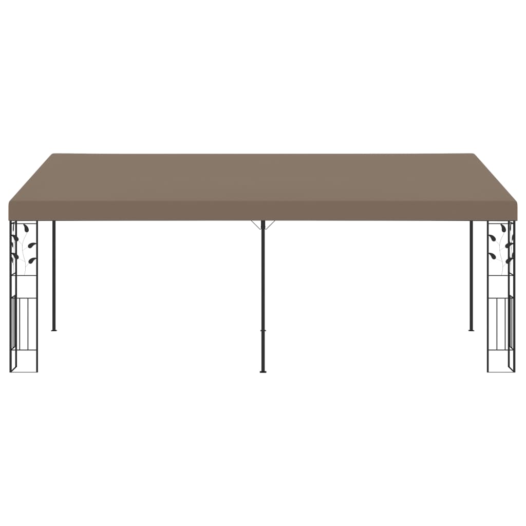 Gazebo de parede 6x3x2,5 m cinzento-acastanhado