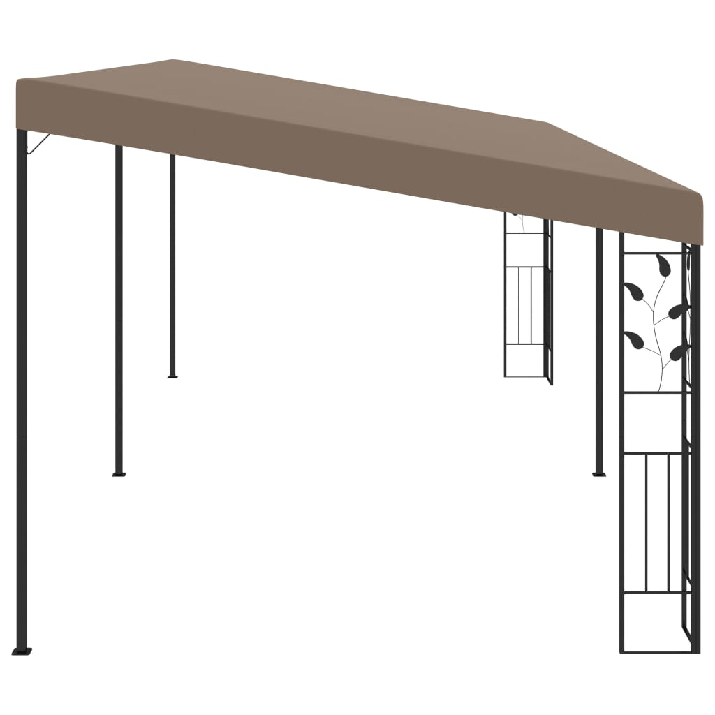 Gazebo de parede 6x3x2,5 m cinzento-acastanhado