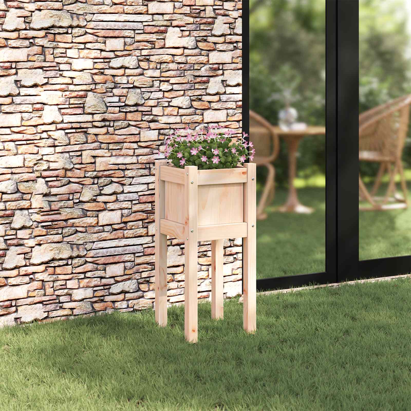 Vaso de jardim natura 31 x 31 x 70 cm