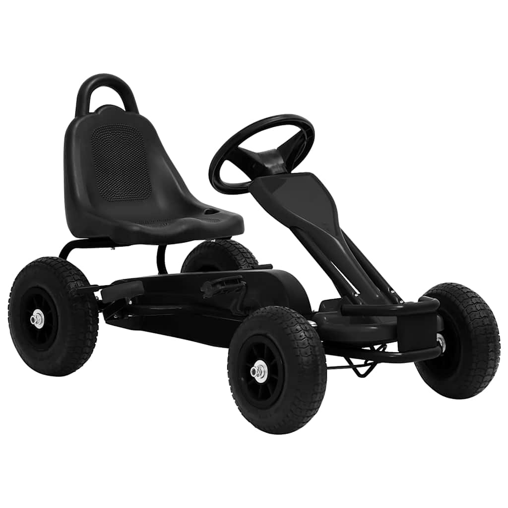 Kart a pedais com pneus pneumáticos preto