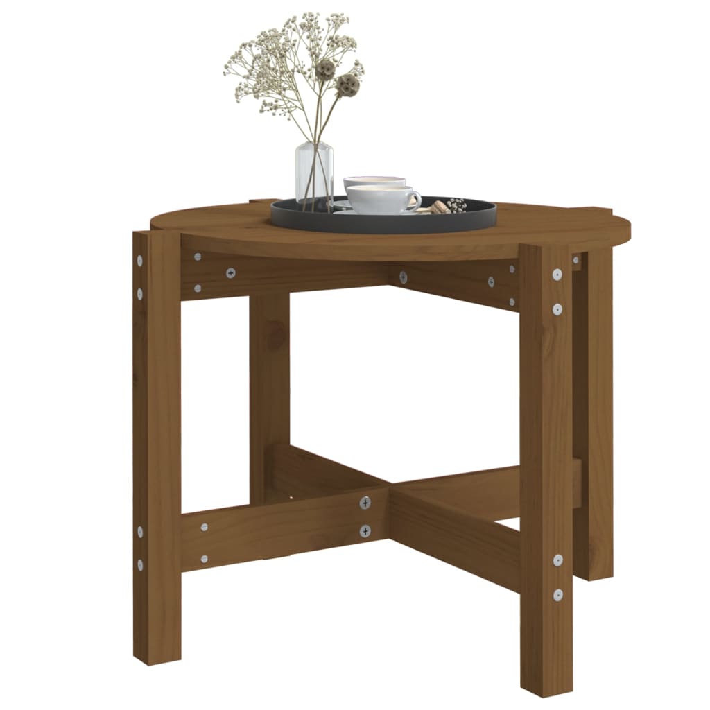 Mesa de centro ø 62,5x45 cm madeira pinho maciça castanho-mel