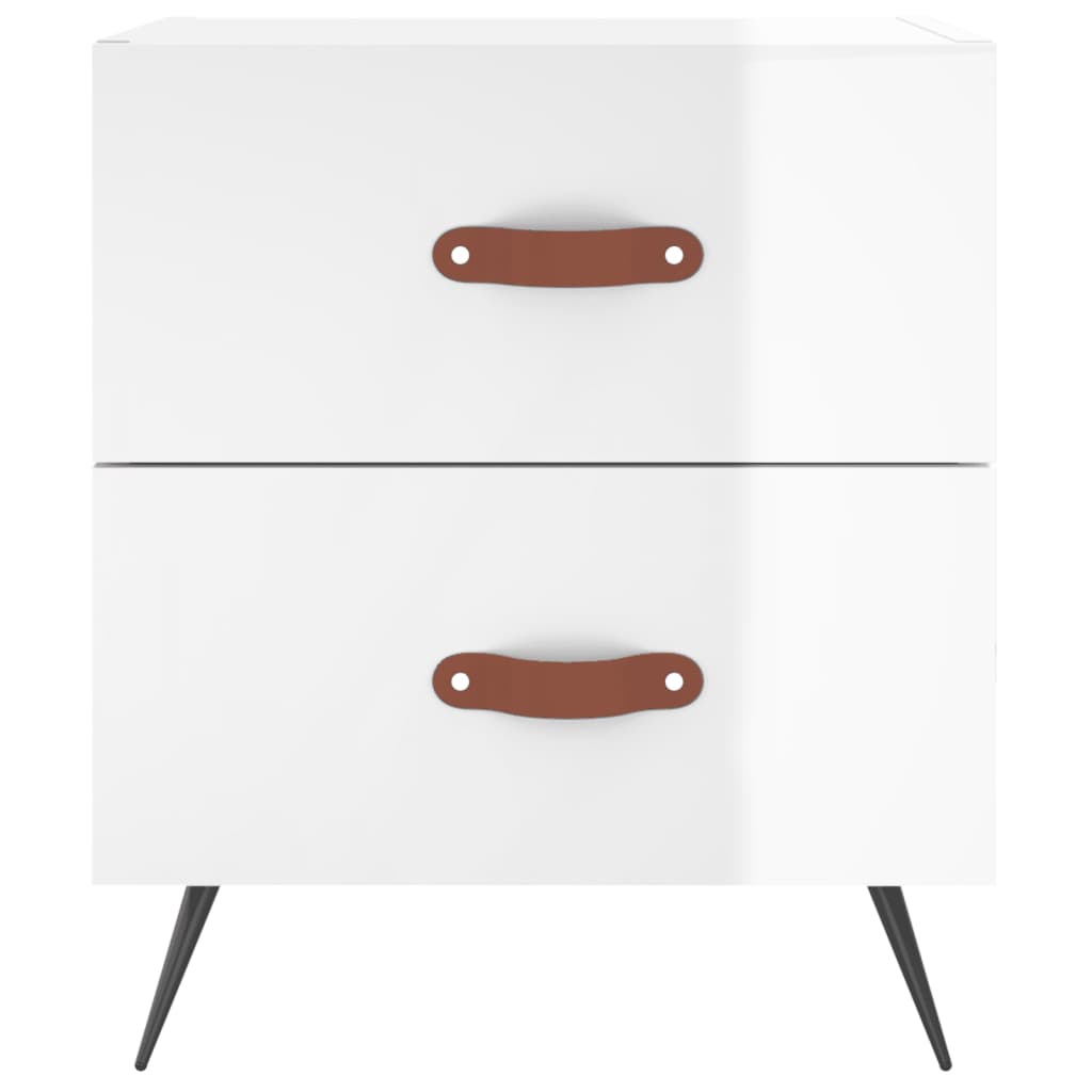 Mesa de cabeceira derivados de madeira branco brilhante