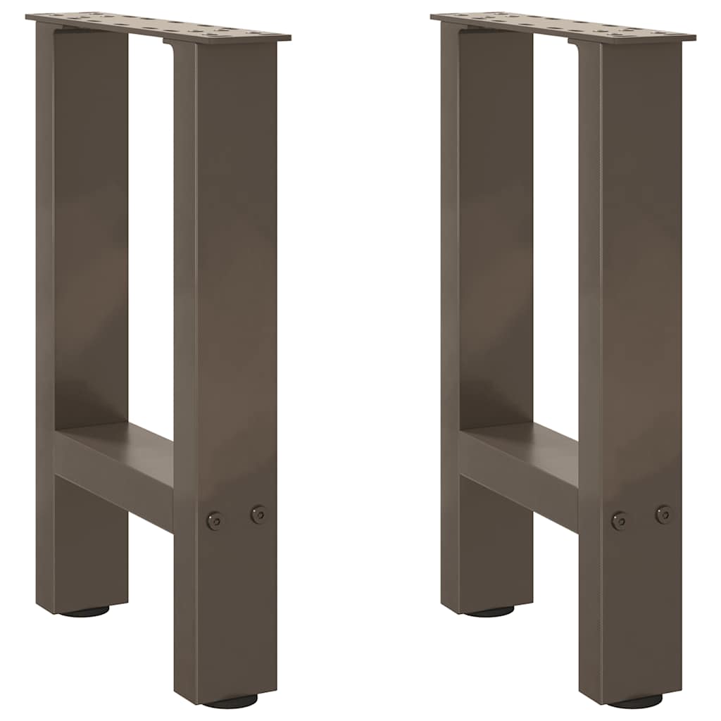 Pés para mesa de centro em aço natural, 2 peças, 28x(42-43) cm, aço