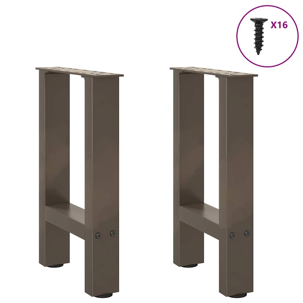 Pés para mesa de centro em aço natural, 2 peças, 28x(42-43) cm, aço