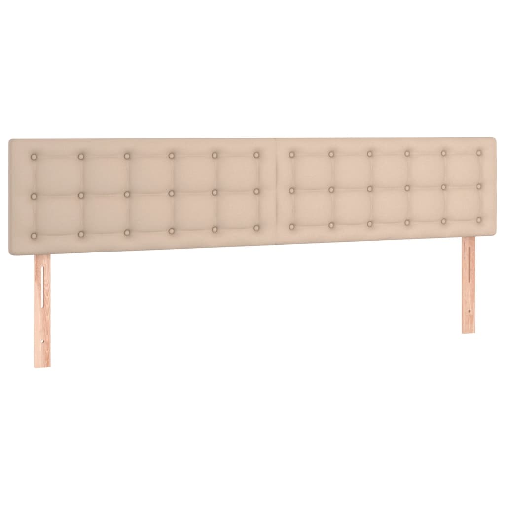 Cabeceira cama c/ LED couro artificial 180x5x78/88cm cappuccino