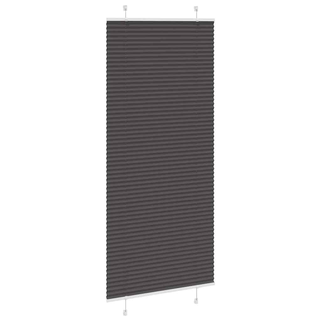 Preto plissada cega 90x200 cm largura tecido 89,4 cm poliéster