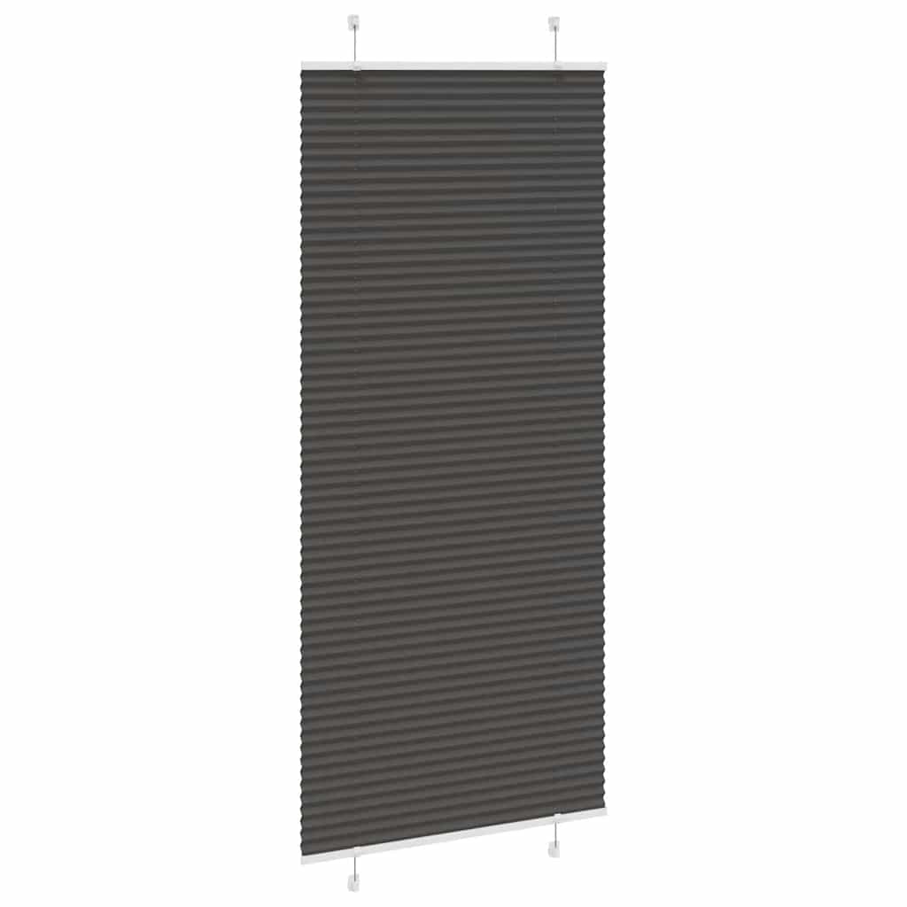 Preto plissada cega 90x200 cm largura tecido 89,4 cm poliéster