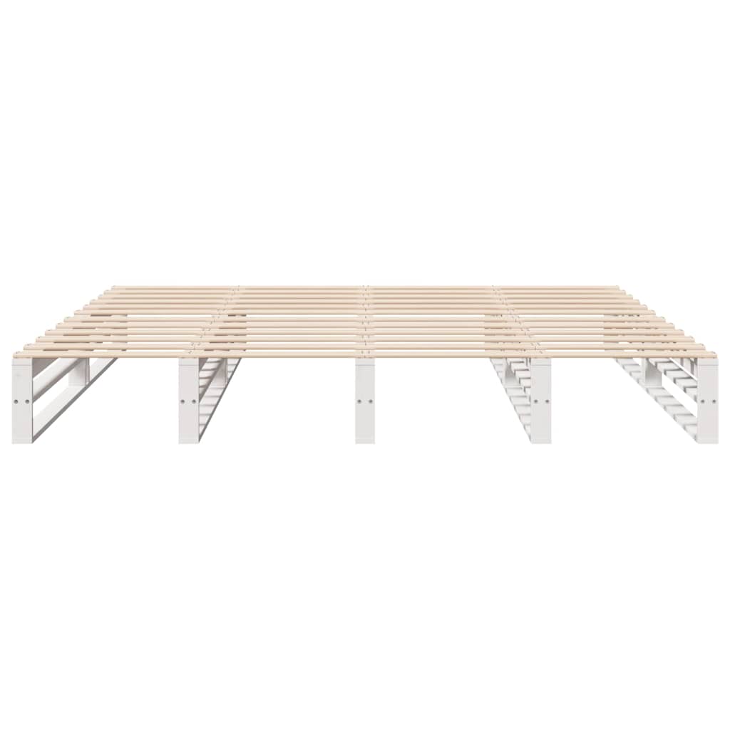 Cama sem colchão 180x200 cm madeira de pinho maciça branco