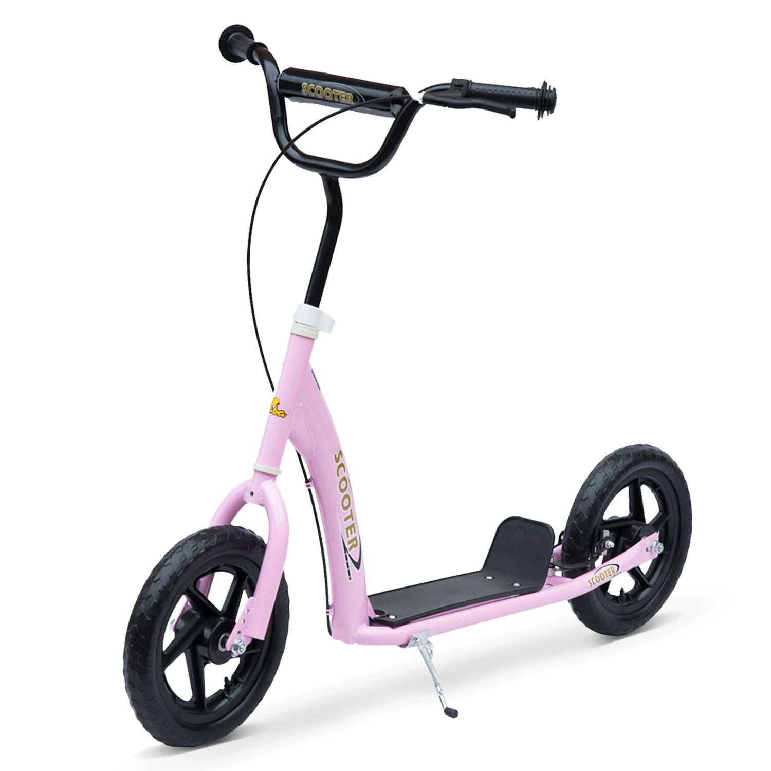 Trotinete para Crianças acima de 5 anos Scooter de 2 Rodas Grandes de 12 Polegadas com Freio e Guidão Ajustável em Altura Carga