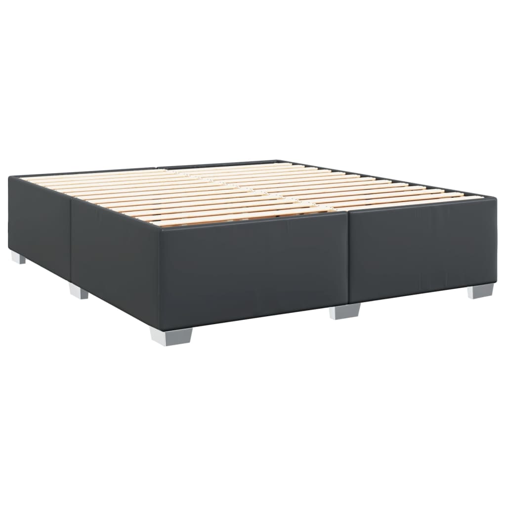 Estrutura de cama 200x200 cm couro artificial preto