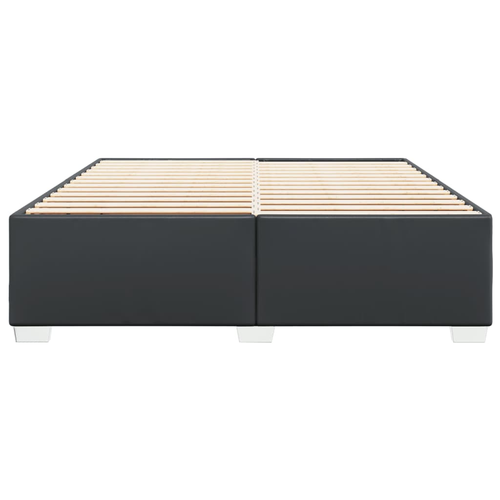 Estrutura de cama 200x200 cm couro artificial preto