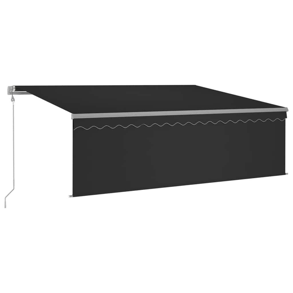 Toldo automático c/ estore/LED/sensor vento 4,5x3 m antracite