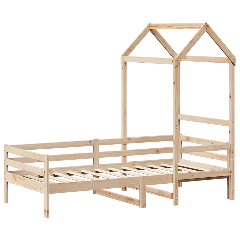 Sofá-cama com telhado 80x200 cm madeira de pinho maciça