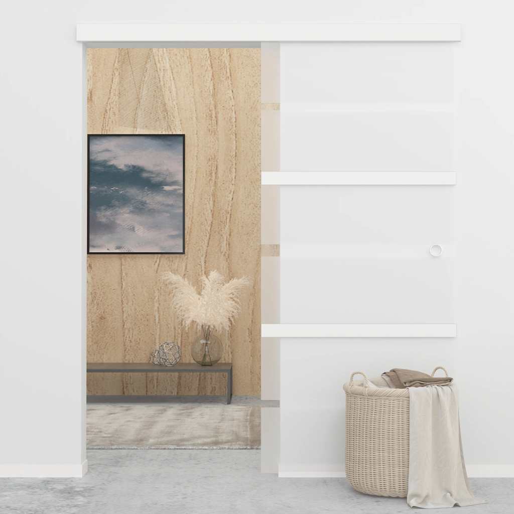 Porta deslizante em vidro esg e alumínio 90x205 cm prateado