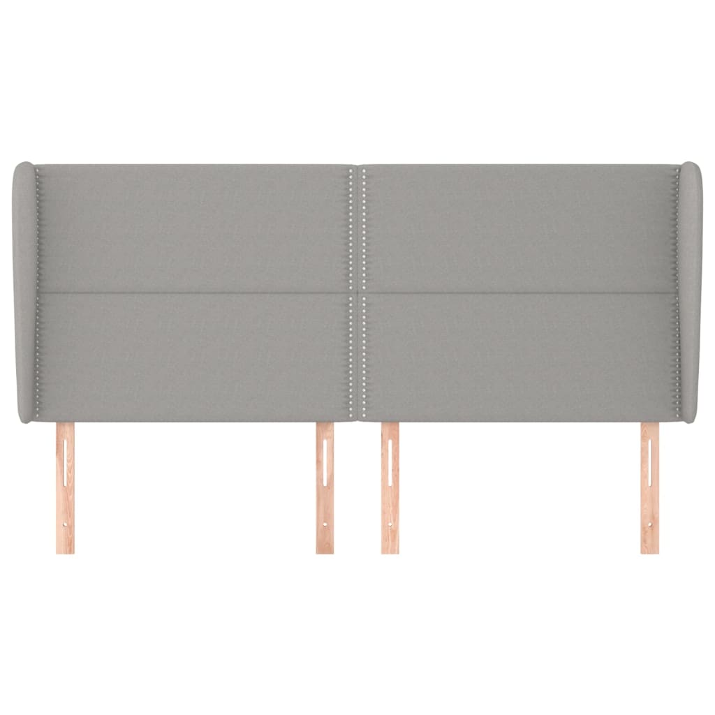 Cabeceira cama c/ abas tecido 183x23x118/128 cm cinzento-claro