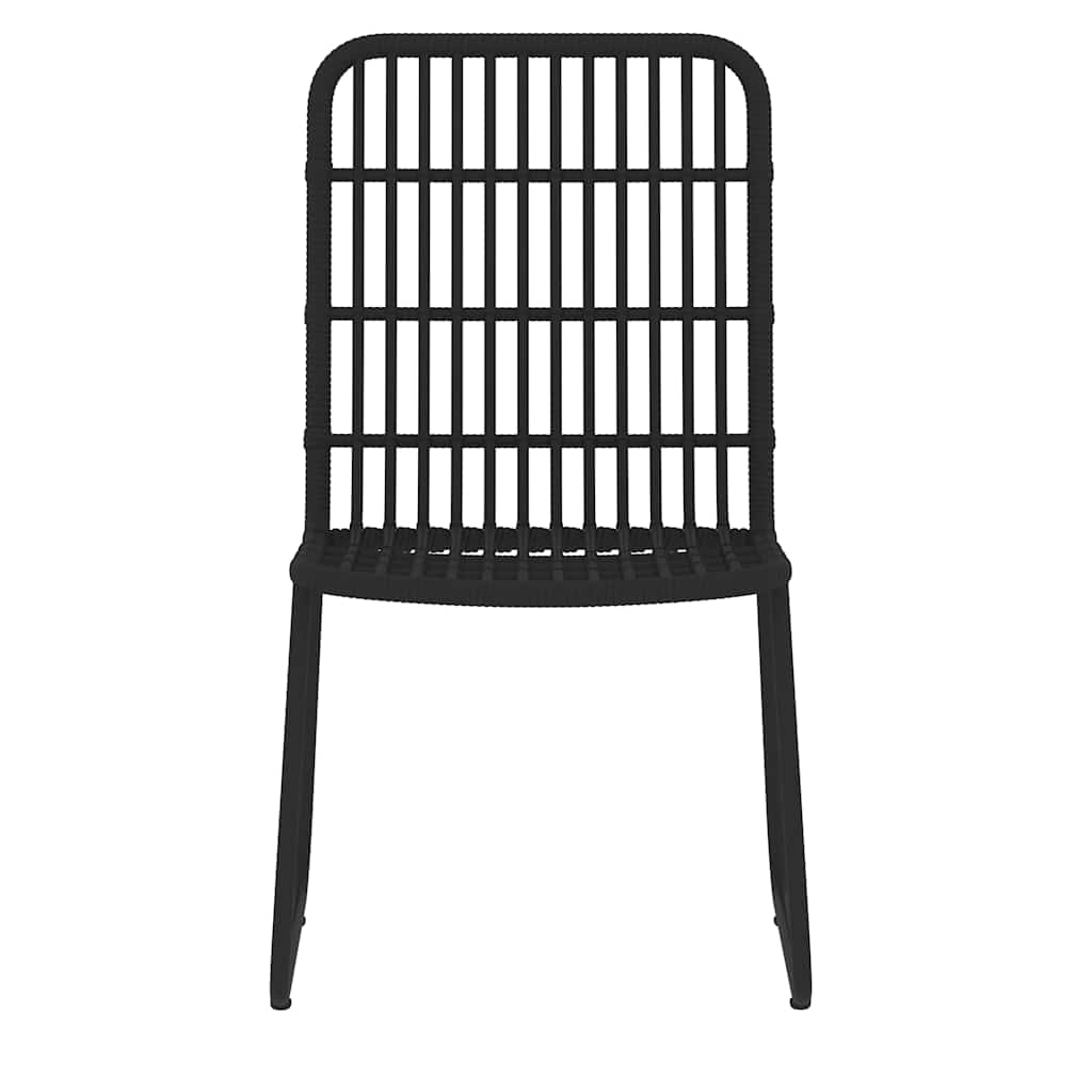 7 Pcs conjunto de jantar para jardim preto