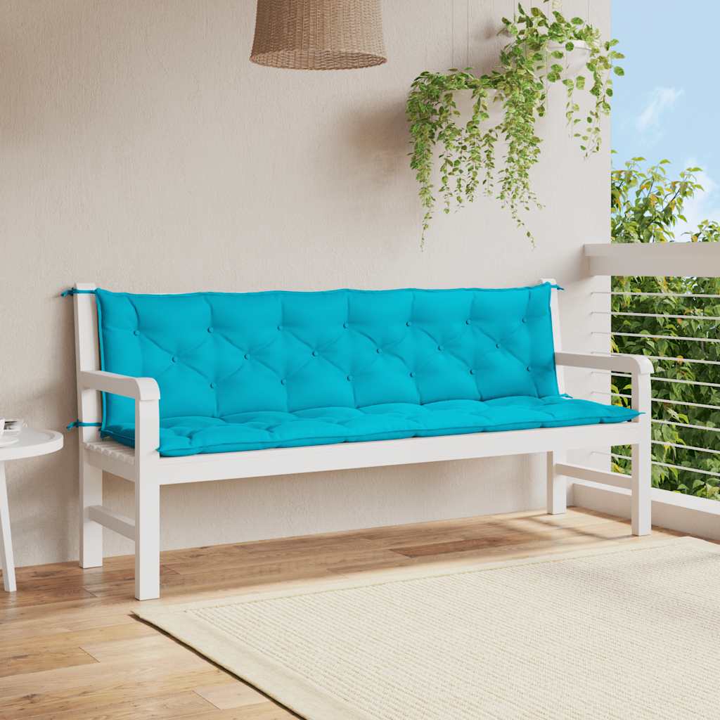 Almofadões p/ banco de jardim 2 pcs 200x50x7 cm tecido turquesa