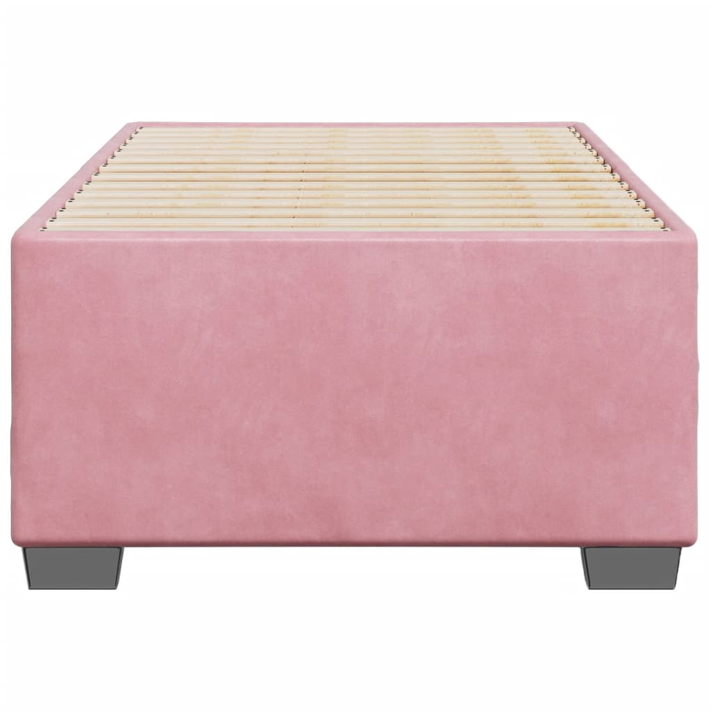 Estrutura de cama 80x200 cm veludo rosa