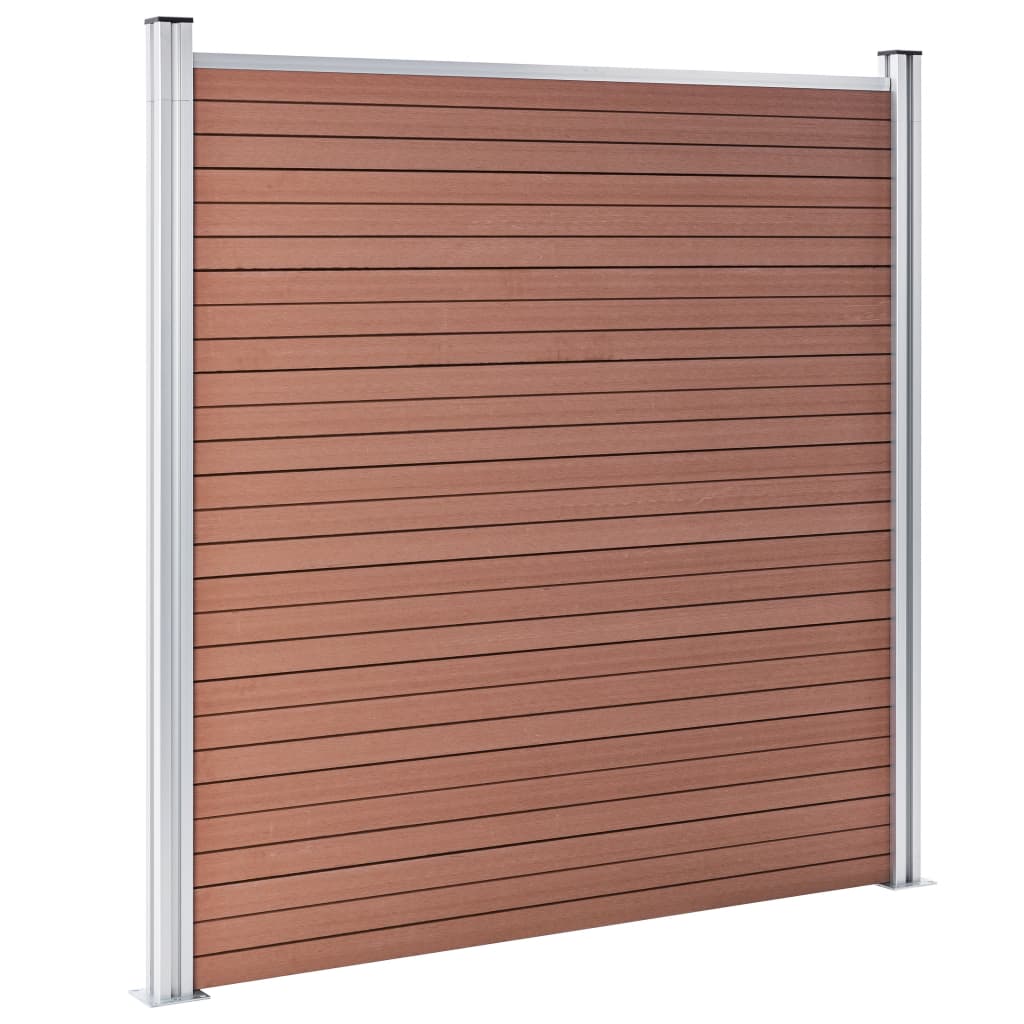 Painel vedação wpc 2 quadrados + 1 inclinado 446x186cm castanho