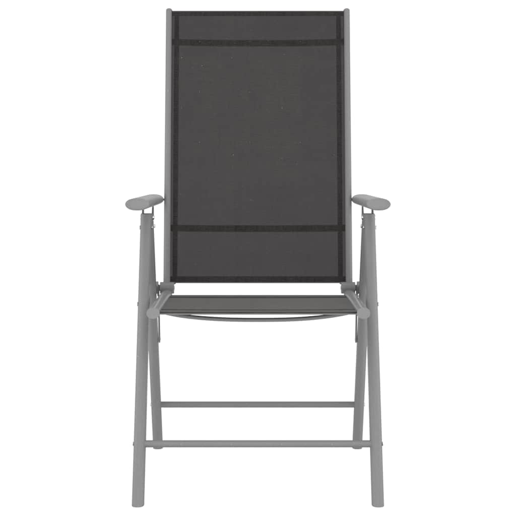Cadeiras de jardim dobráveis 6 pcs textilene preto