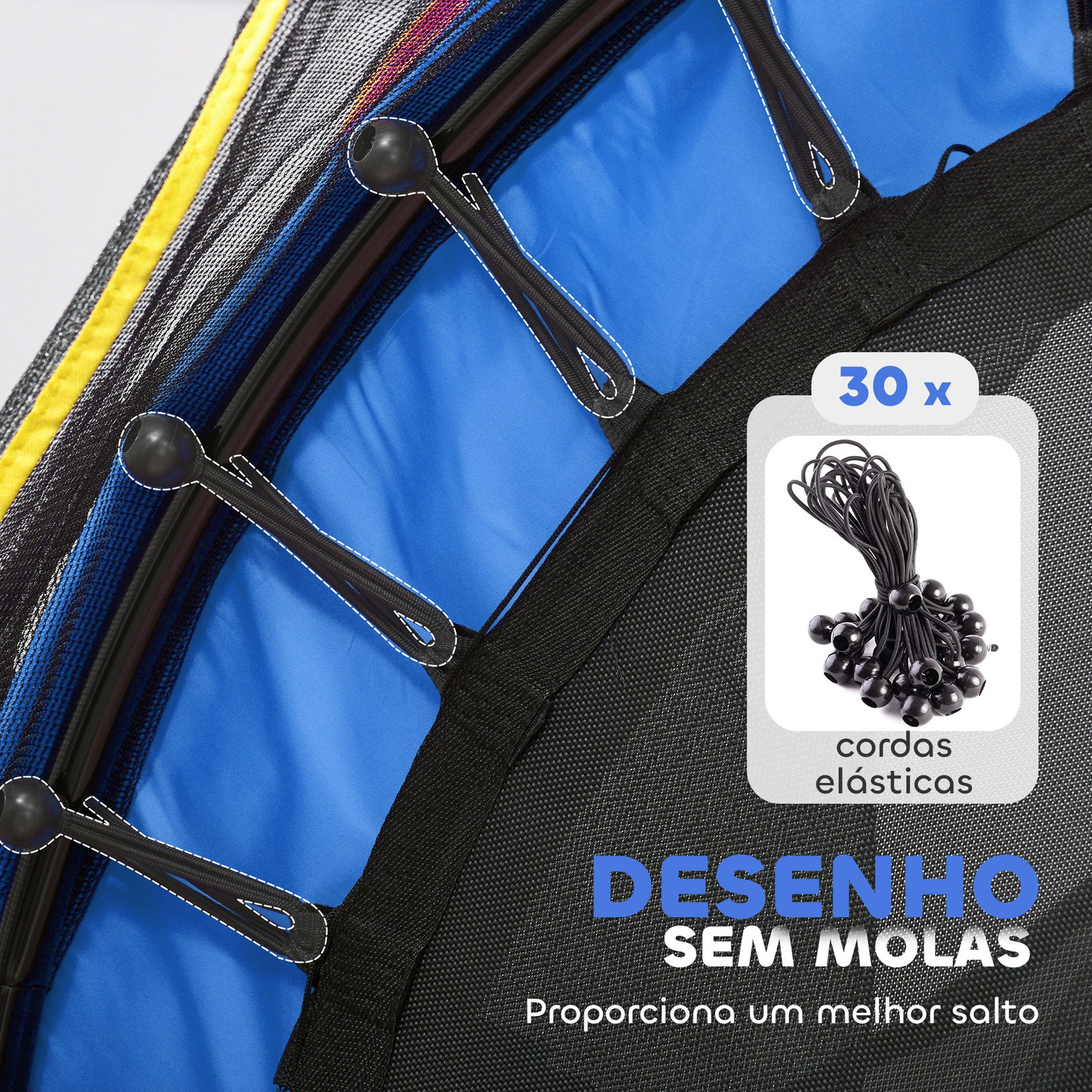 Trampolim infantil ø140x190 cm trampolim para crianças de 3-6 anos com rede de segurança carga 45 kg para interior azul