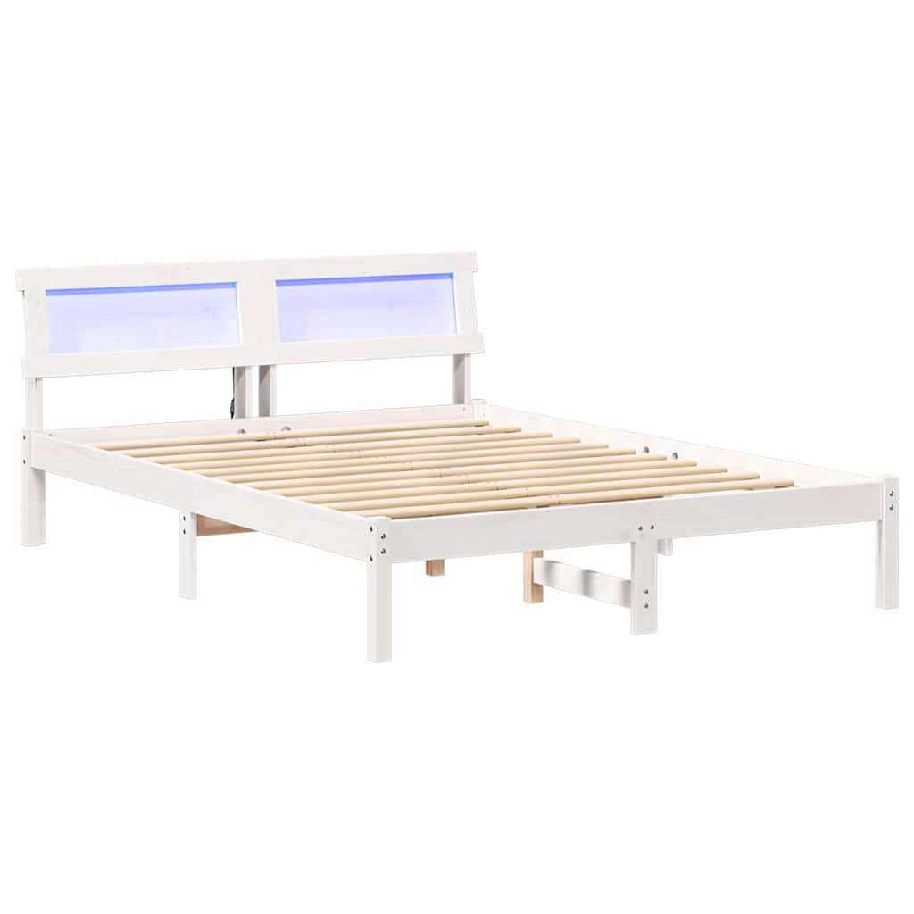 Estrutura da cama com cabeceira branco 135 x 190 cm