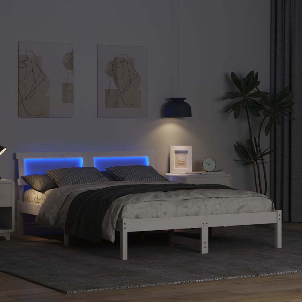 Estrutura da cama com cabeceira branco 135 x 190 cm