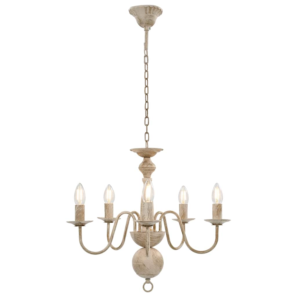 Lustre antigo de 5 lâmpadas e14 branco