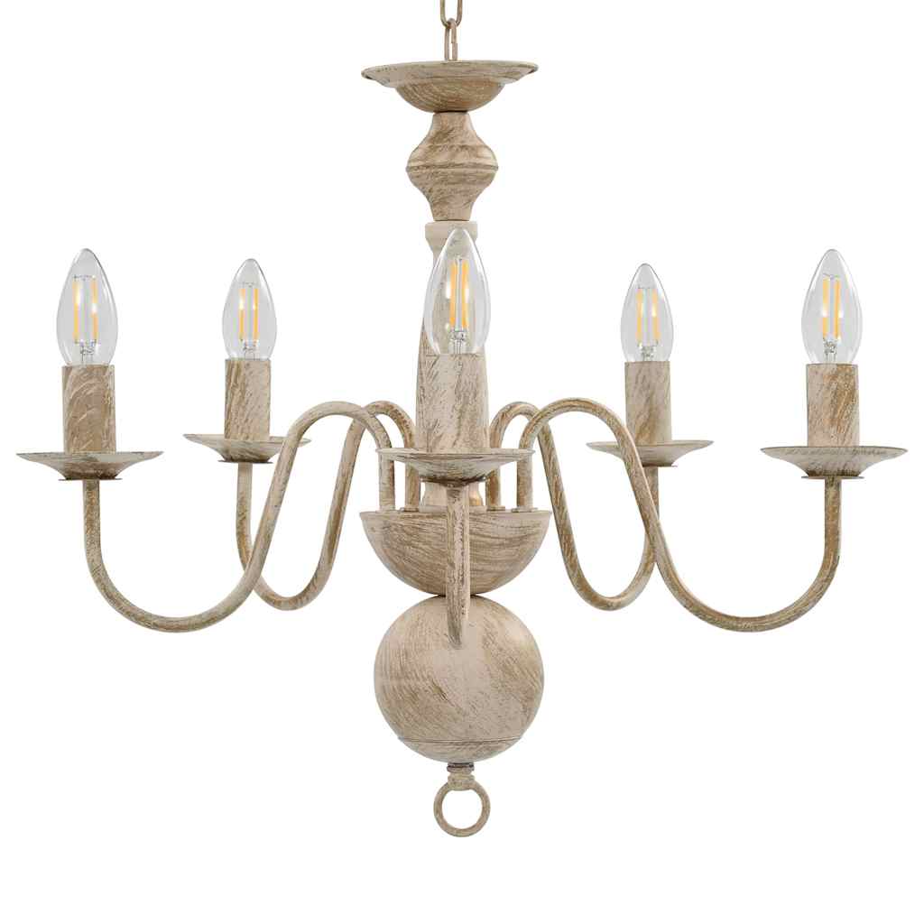 Lustre antigo de 5 lâmpadas e14 branco