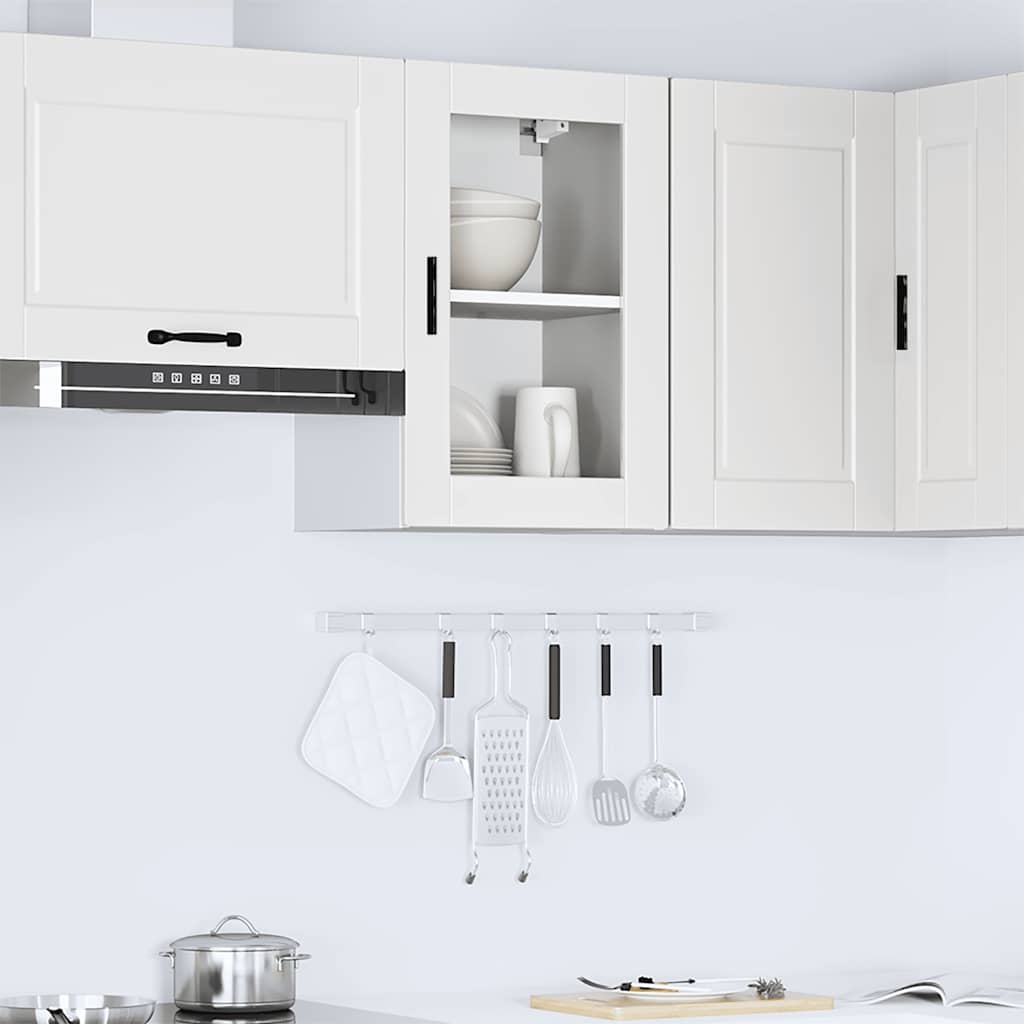 Armário de parede de cozinha com porta de vidro porto branco