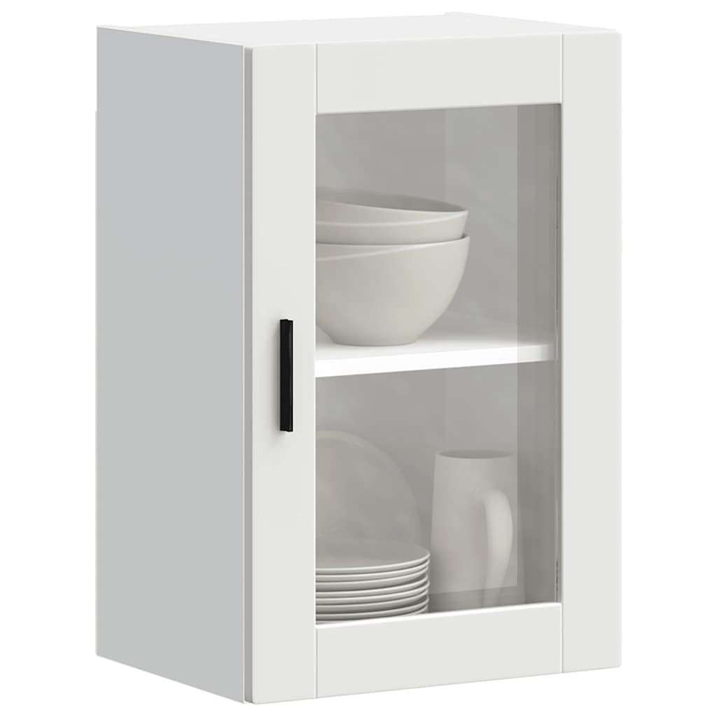Armário de parede de cozinha com porta de vidro porto branco