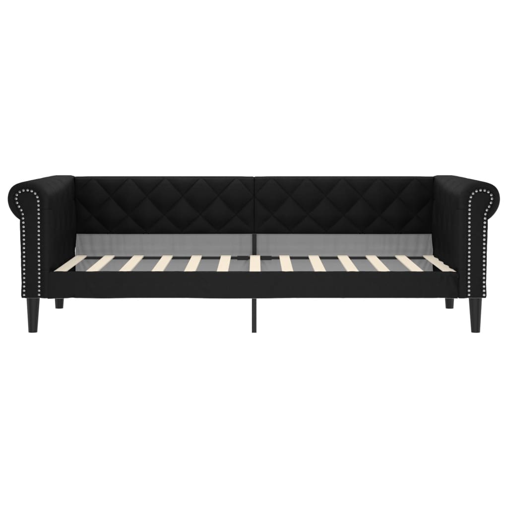 Sofá-cama 90x200 cm couro artificial preto