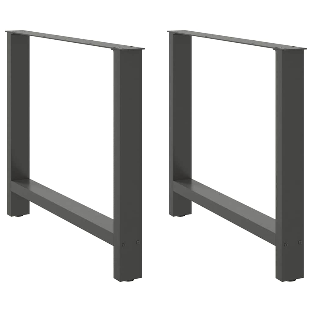 Pés para mesa de jantar antracite 2 peças 100x(72-73) cm aço