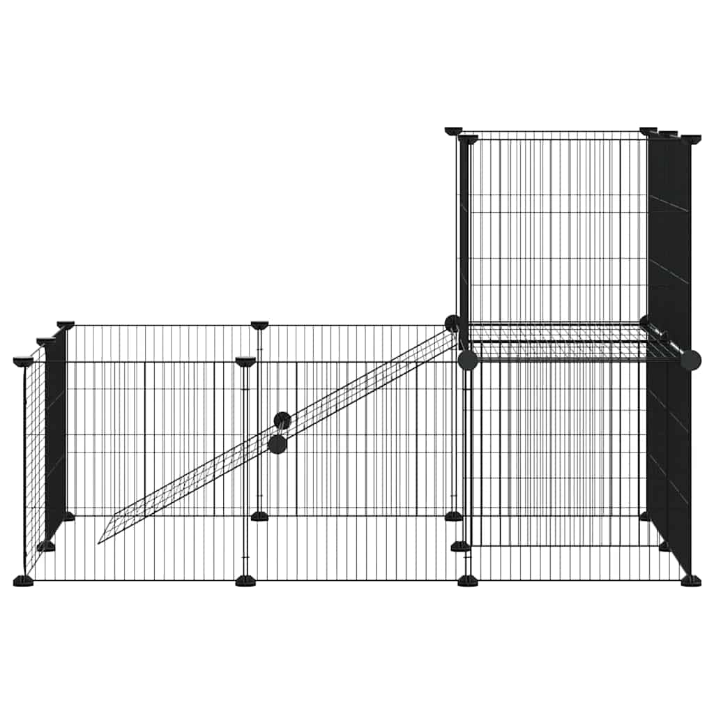 Gaiola p/ animais de 20 painéis c/ porta 35x35 cm aço preto