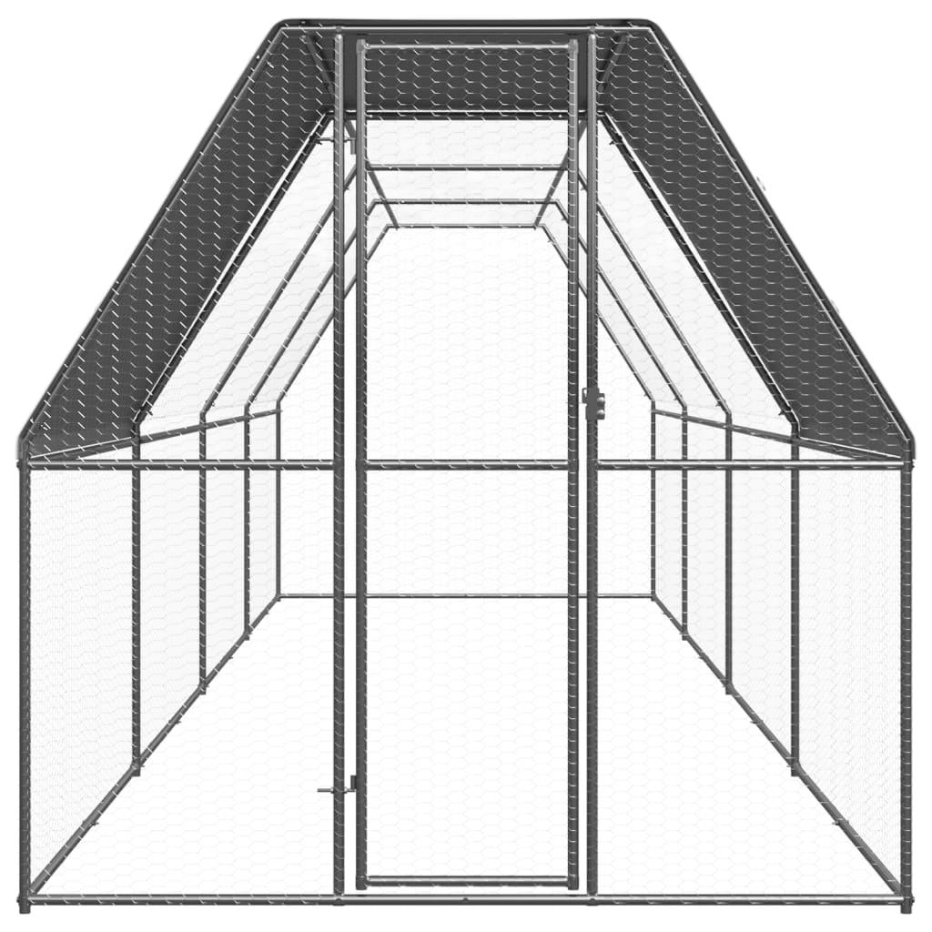 Galinheiro de exterior 2x8x2 m aço galvanizado